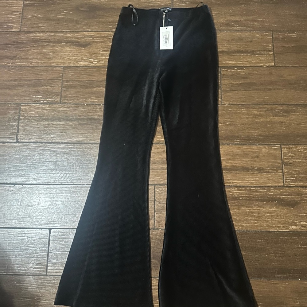 Black Flared Velvet Pants